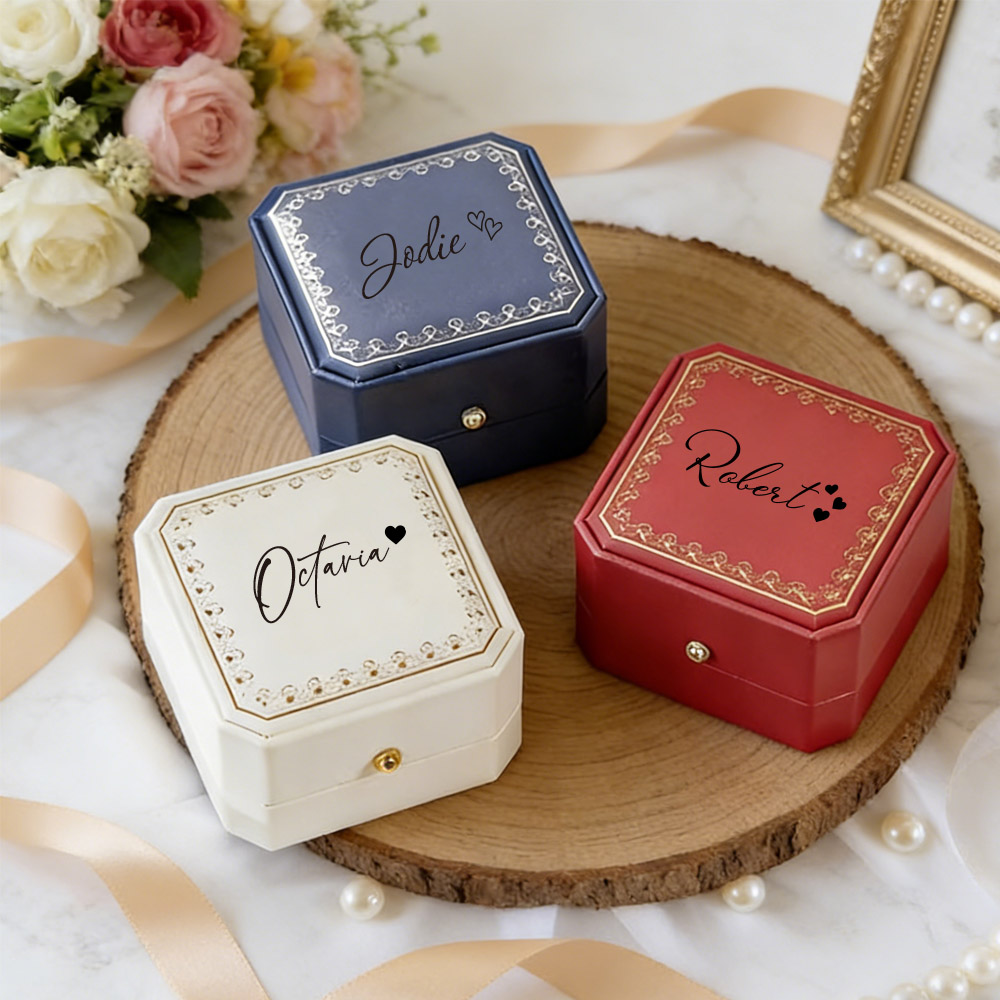 Velvet Jewelry Box - Caja de Anillos Personalizada de Piel