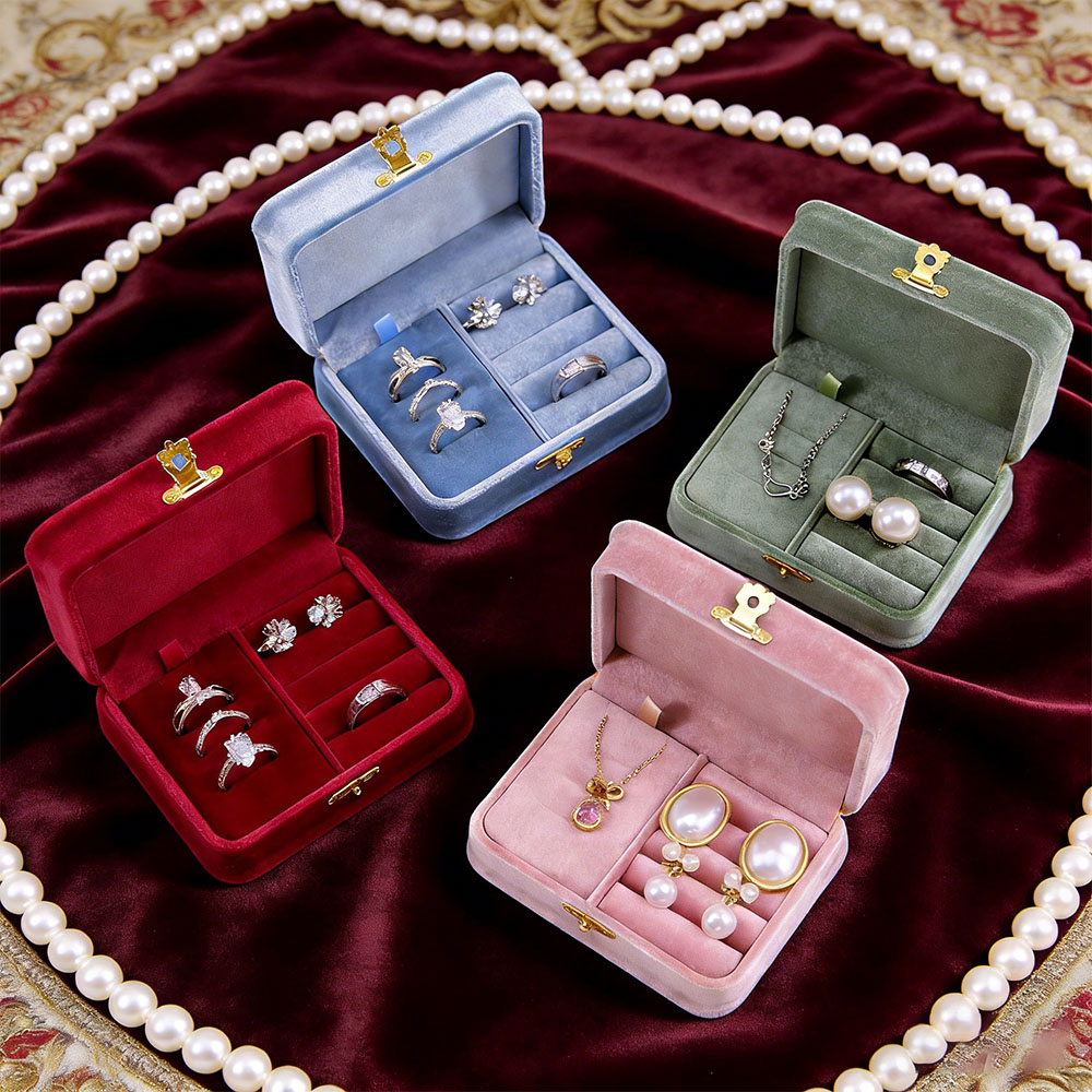 Velvet Jewelry Box - Caja de joyería de terciopelo personalizada,