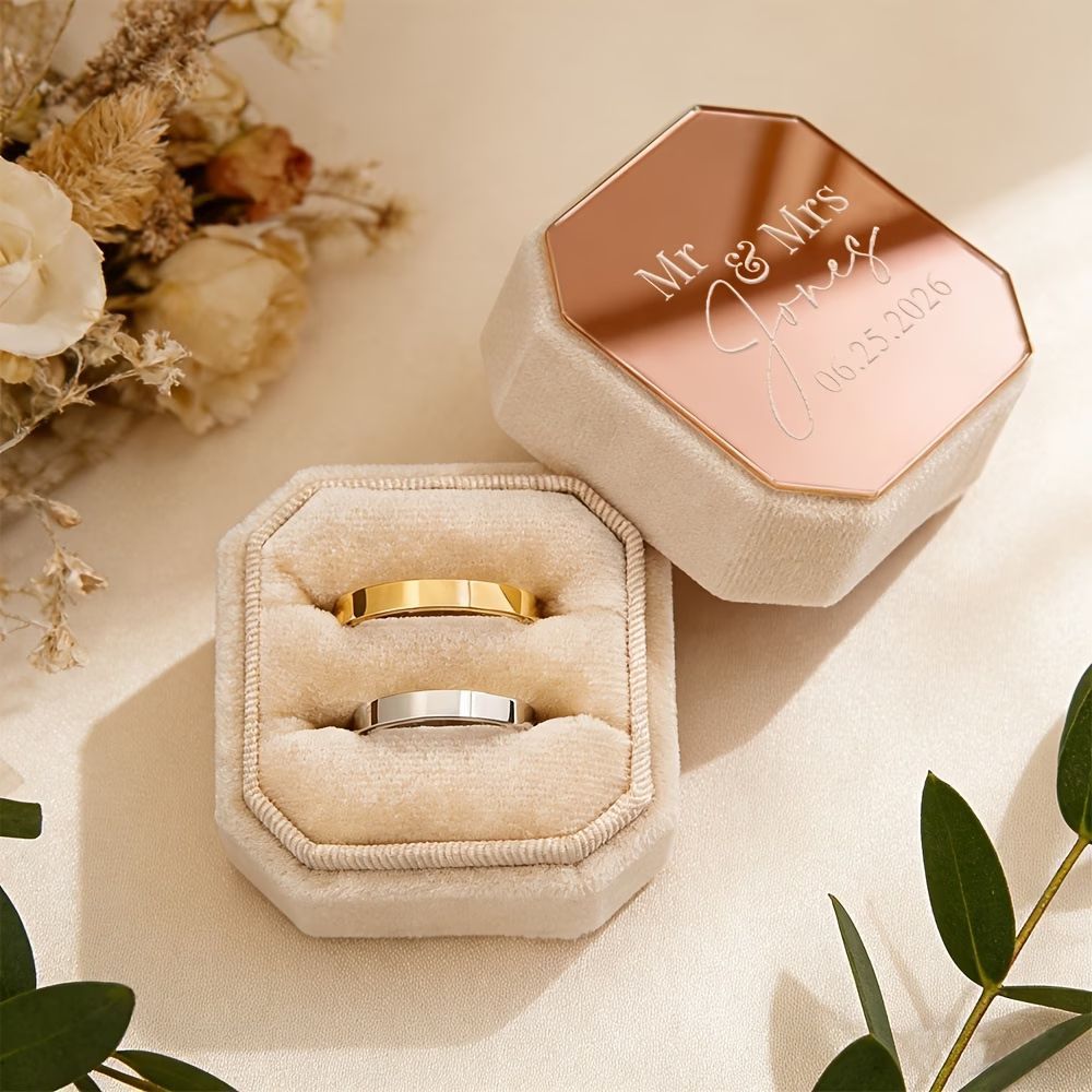 Caja de Anillos Octogonal de T - Velvet Jewelry Box reseña y precio